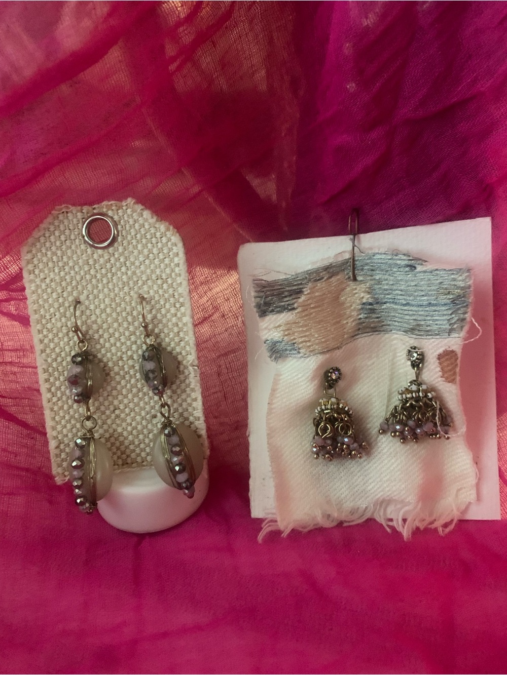 Designer Agate Smokey crystal encrusted or Chandelier  Crystal+pearl Earrings